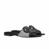 GUCCI WOMEN’S INTERLOCKING G SLIDE SANDAL BLACK WHITE 835723 FAEA0 8543