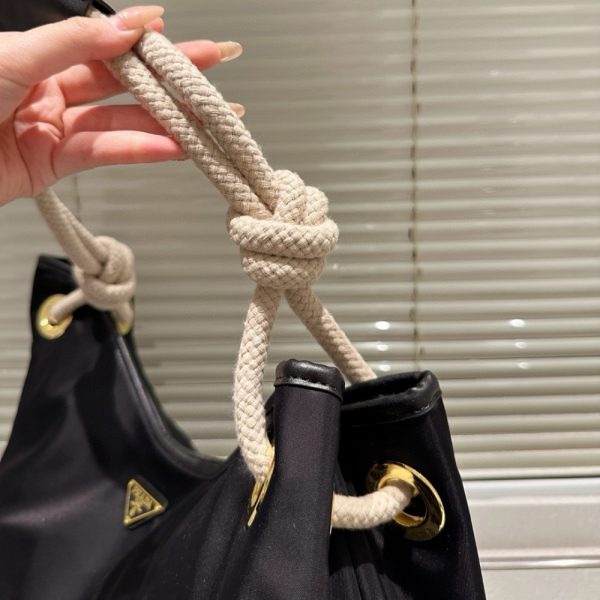 PRADA MARINER LARGE RE NYLON SHOULDER BAG BLACK 48CM 1BC244 2HG8 F0002 V OOO