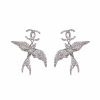 CHANEL PENDANT EARRINGS  GLASS PEARLS SILVER ABF754 B20575 U0940