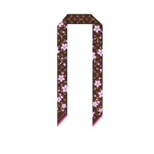 LOUIS VUITTON X TAKASHI MURAKAMI MONOGRAM CHERRY BLOSSOM BANDEAU BB IN TAN 120CM M96084