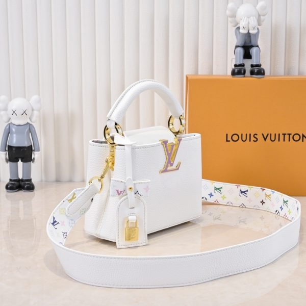 LOUIS VUITTON X TAKASHI MURAKAMI CAPUCINES BB WHITE 21CM M13253