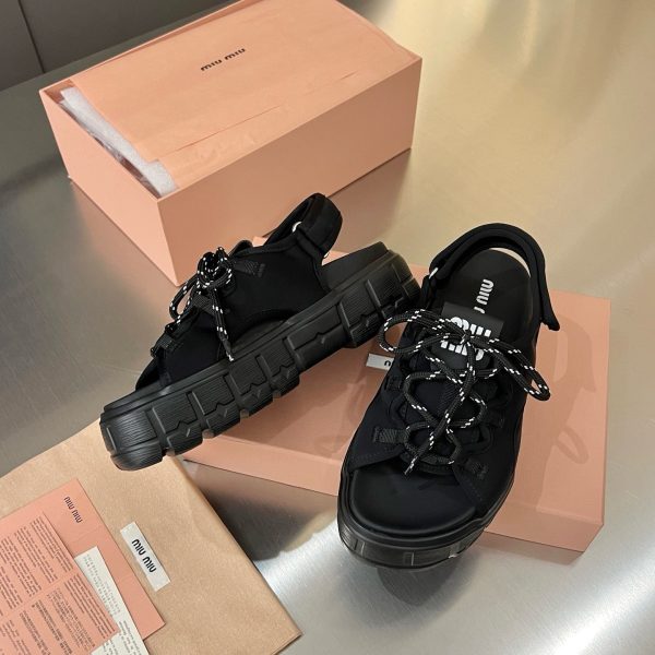 MIUMIU CHUNKY NEOPRENE SANDALS BLACK 5X418E 30K F0002 F 050