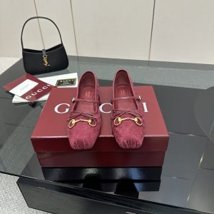 GUCCI WOMEN’S HORSEBIT BALLET FLAT RED 821220 FAD8F 8546