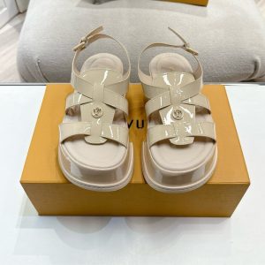 LOUIS VUITTON MAYA PLATFORM SANDAL BEIGE