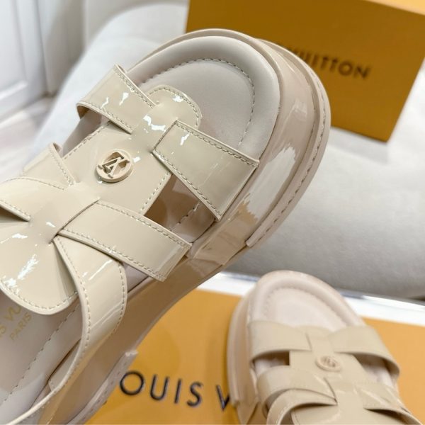 LOUIS VUITTON MAYA PLATFORM SANDAL BEIGE