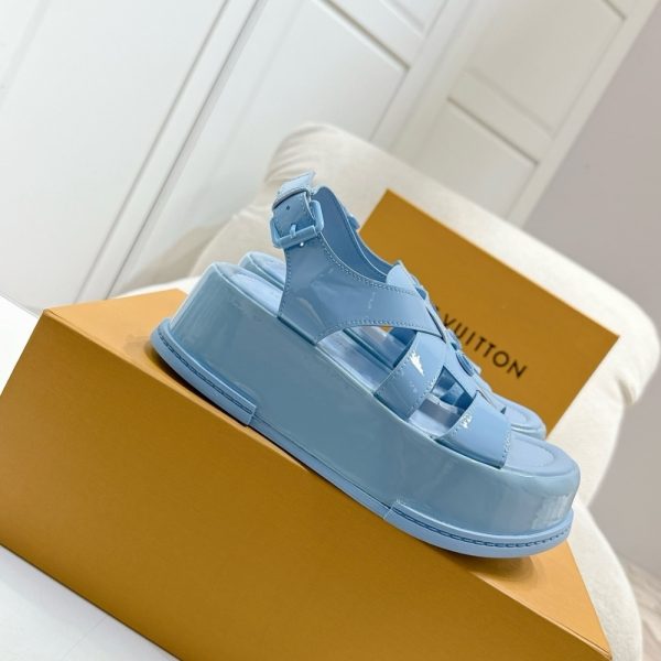 LOUIS VUITTON MAYA PLATFORM SANDAL LIGHT BLUE 1AGY10