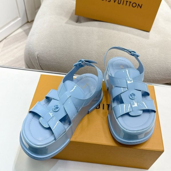 LOUIS VUITTON MAYA PLATFORM SANDAL LIGHT BLUE 1AGY10