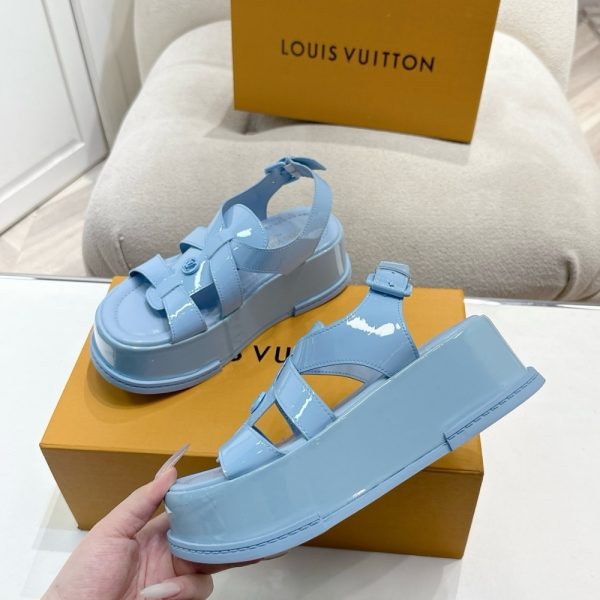 LOUIS VUITTON MAYA PLATFORM SANDAL LIGHT BLUE 1AGY10