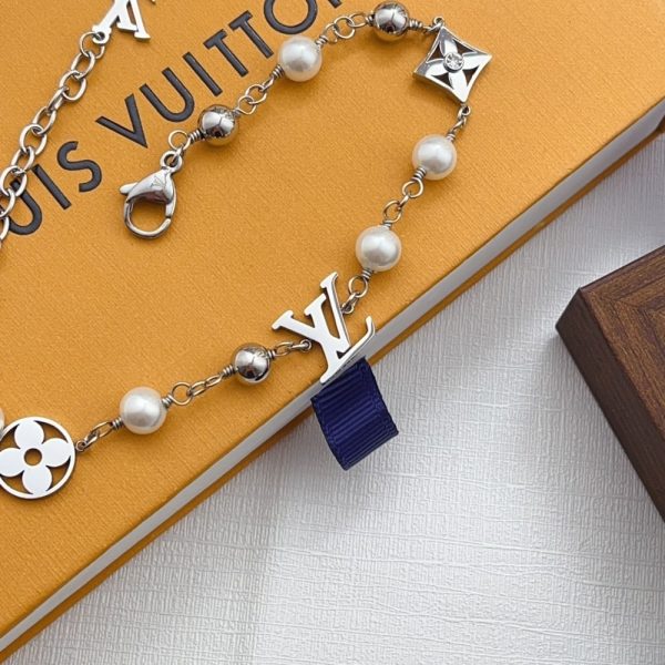 LOUIS VUITTON LV PEARLS BRACELET SILVER M1384A