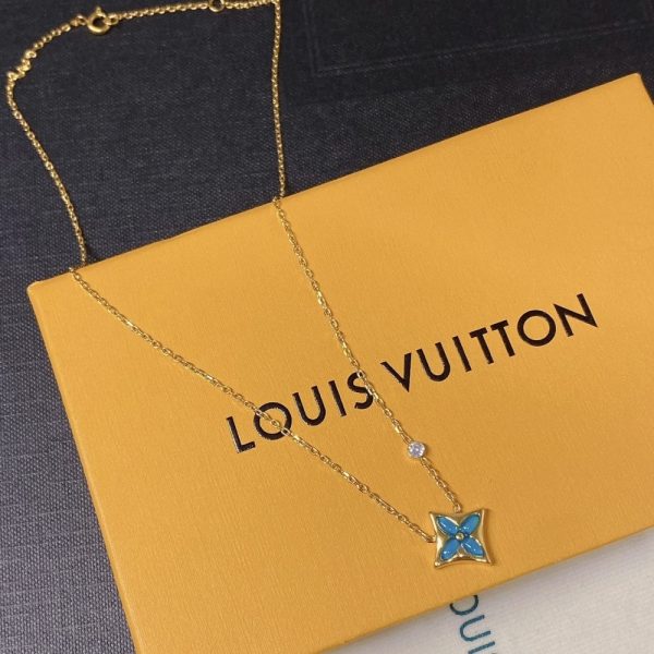 LOUIS VUITTON COLOR BLOSSOM BB STAR PENDANT NECKLACE YELLOW GOLD Q03276