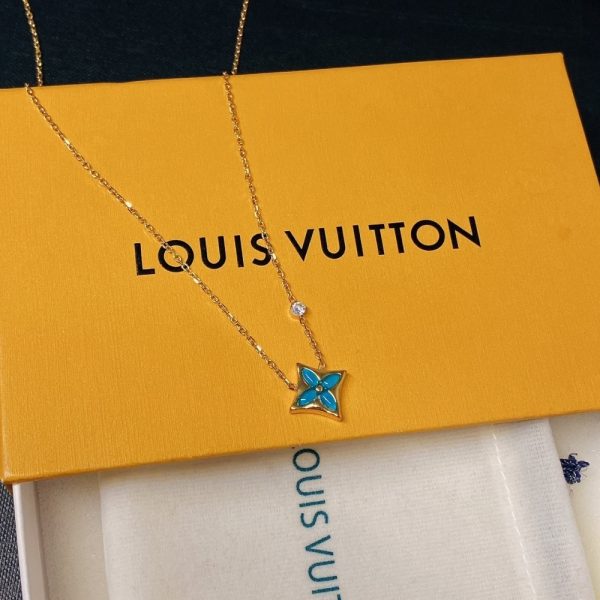 LOUIS VUITTON COLOR BLOSSOM BB STAR PENDANT NECKLACE YELLOW GOLD Q03276