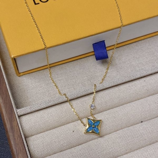 LOUIS VUITTON COLOR BLOSSOM BB STAR PENDANT NECKLACE YELLOW GOLD Q03276