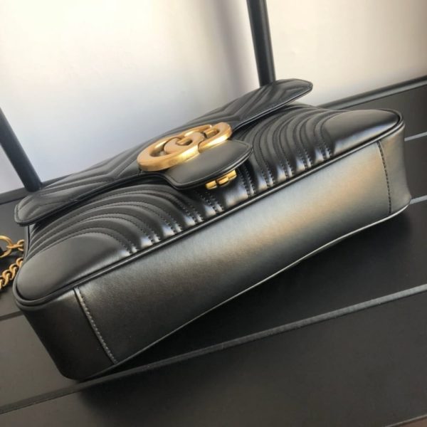 SUMMER SET: GUCCI MARMONT MEDIUM MATELASSÉ SHOULDER BAG & MAMON GG GOLD LOGO BELT