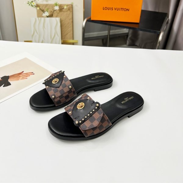 LOUIS VUITTON LV FRAME FLAT MULE CACAO BROWN 1AHLR3
