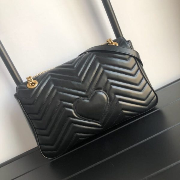 SUMMER SET: GUCCI MARMONT MEDIUM MATELASSÉ SHOULDER BAG & MAMON GG GOLD LOGO BELT