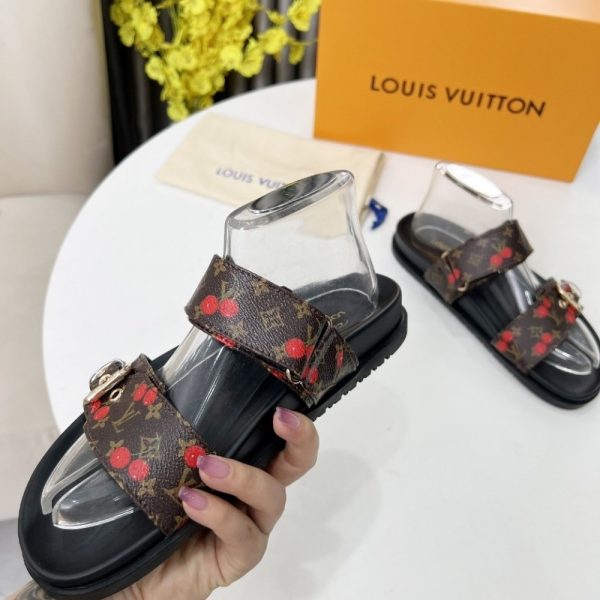 LOUIS VUITTON X TAKASHI MURAKAMI BOM DIA FLAT COMFORT MULE BROWN 1AHM03