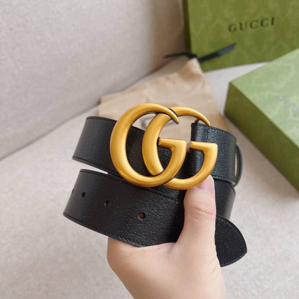 SUMMER SET: GUCCI MARMONT MEDIUM MATELASSÉ SHOULDER BAG & MAMON GG GOLD LOGO BELT