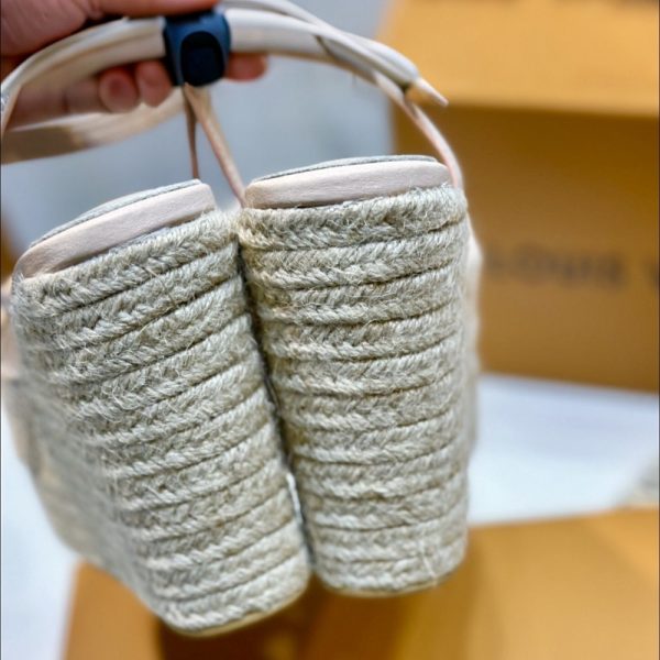 LOUIS VUITTON MARE WEDGE SANDALS NATURAL BEIGE 1AHLM0