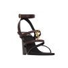 SAINT LAURENT CASSANDRA WEDGES IN SMOOTH LEATHER DARK BROWN 821090DWEDD2023