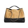 CHANEL SHOPPING BAG GOLD TONE MENTAL BEIGE AND BLACK 36CM AS5657 B20827 U1536