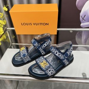 LOUIS VUITTON LV SUNSET FLAT COMFORT SANDAL NAVY BLUE 1AHNKD