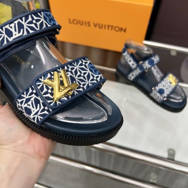 LOUIS VUITTON LV SUNSET FLAT COMFORT SANDAL NAVY BLUE 1AHNKD