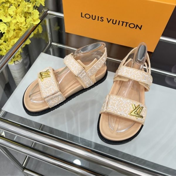 LOUIS VUITTON LV SUNSET FLAT COMFORT SANDAL BEIGE 1AHNL9