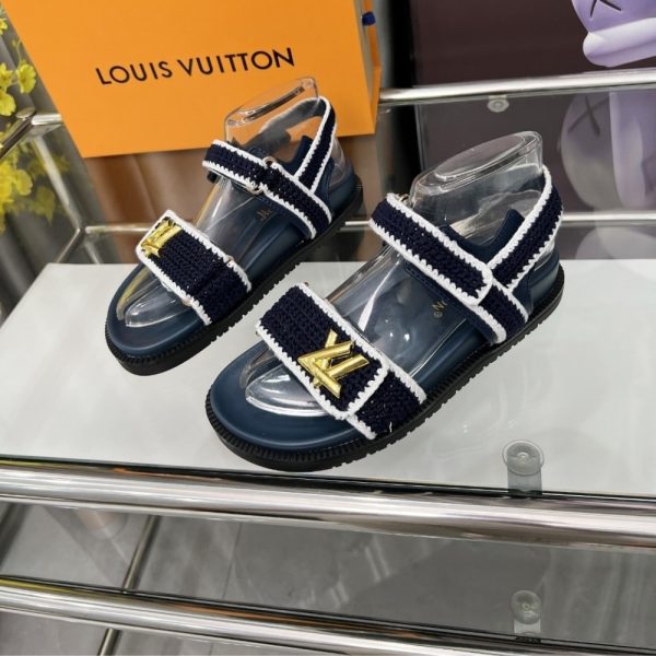 LOUIS VUITTON LV SUNSET COMFORT SANDAL BLUE AND WHITE 1AHKI7