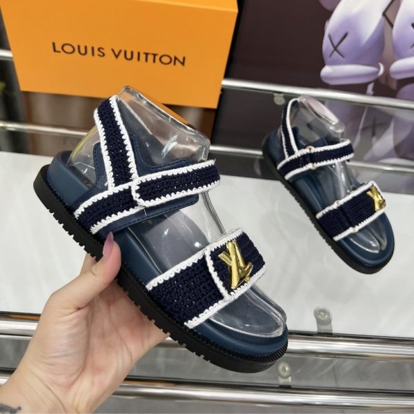 LOUIS VUITTON LV SUNSET COMFORT SANDAL BLUE AND WHITE 1AHKI7