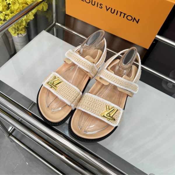 LOUIS VUITTON LV SUNSET COMFORT SANDAL BEIGE AND WHITE 1AHKJ3