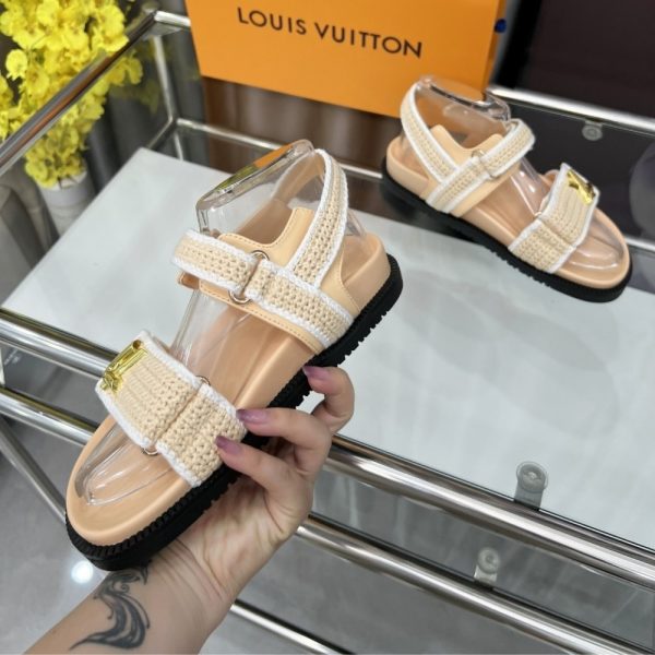 LOUIS VUITTON LV SUNSET COMFORT SANDAL BEIGE AND WHITE 1AHKJ3