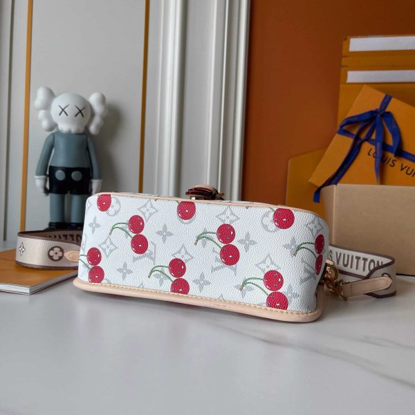 LOUIS VUITTON X TAKASHI MURAKAMI DIANE BAG MONOGRAM CHERRY WHITE 25CM