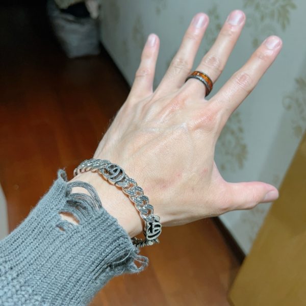 GUCCI INTERLOCKING BRACELET SILVER 675758 I4601 0926