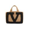 VALENTINO GARAVANI VIVA SUPERSTAR SMALL SHOPPING BAG IN RAFFIA BEIGE 25CM 7W2B0S12QET EX9