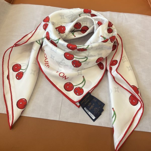 LOUIS VUITTON X TAKASHI MURAKAMI MONOGRAM CERISE SQUARE 90 WHITE 90CM M94966
