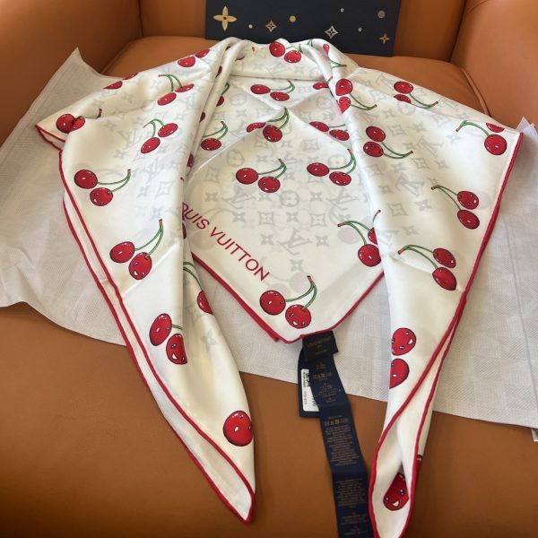 LOUIS VUITTON X TAKASHI MURAKAMI MONOGRAM CERISE SQUARE 90 WHITE 90CM M94966