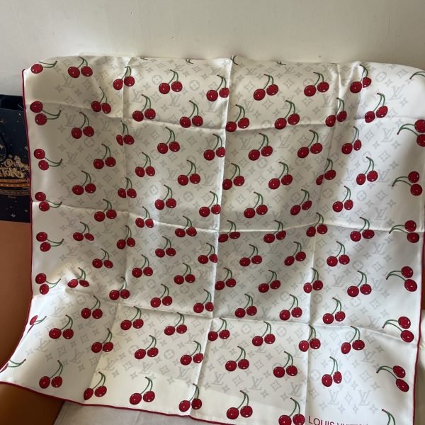 LOUIS VUITTON X TAKASHI MURAKAMI MONOGRAM CERISE SQUARE 90 WHITE 90CM M94966