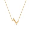 LOUIS VUITTON VOLT UPSIDE DOWN PENDANT YELLOW GOLD NECKLACE Q93868