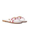 LOUIS VUITTON X TAKASHI MURAKAMI LILY FLAT MULE WHITE 1AHM43