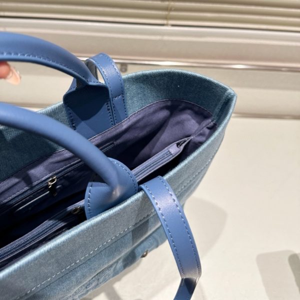 CHANEL PARIS BOOK TOTE TWO WAY SHOULDER BAG DENIM BLUE 35CM