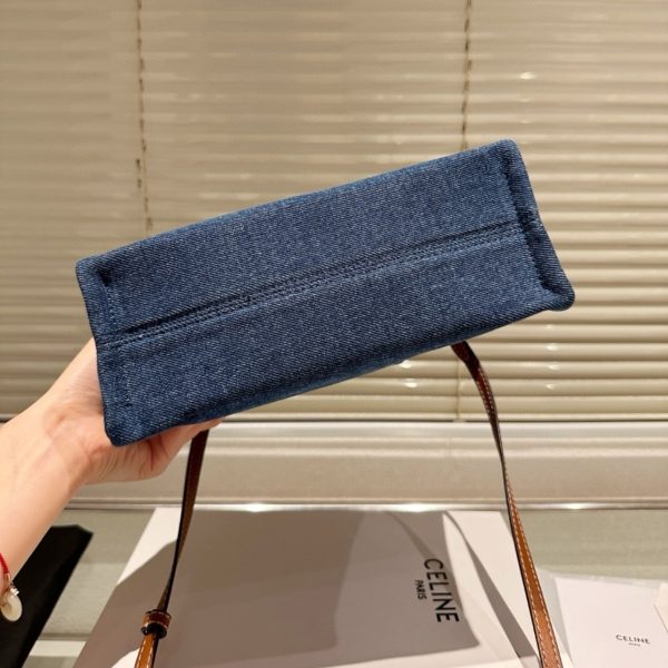 CELINE SMALL CABAS TOTE BAG DENIM BLUE 25CM 199162GFF 05BD