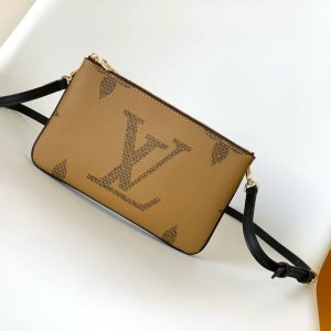 LV Unisex Double Zip Pochette Monogram