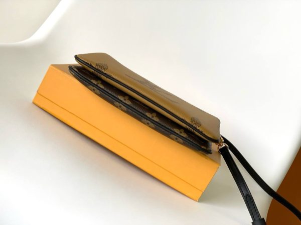 LV Unisex Double Zip Pochette Monogram