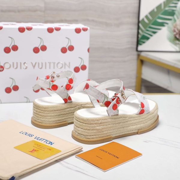 LOUIS VUITTON X TAKASHI MAYA PLATFORM SANDAL MONOGRAM CHERRY 1AHNSK