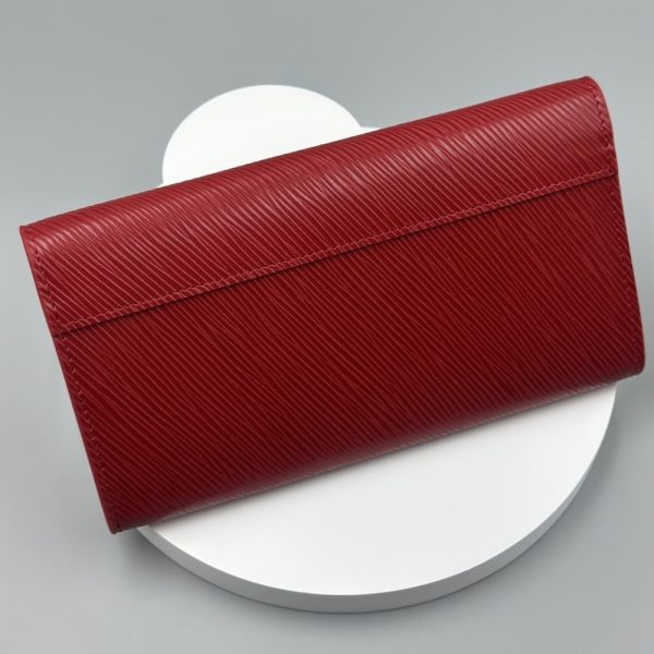 LOUIS VUITTON COQUELICOT EPI LEATHER TWIST WALLET RED 19CM
