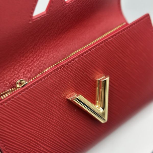 LOUIS VUITTON COQUELICOT EPI LEATHER TWIST WALLET RED 19CM