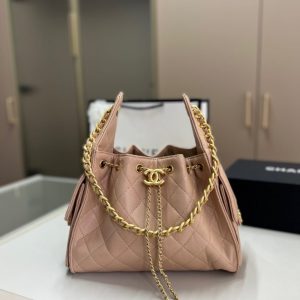 CHANEL 25 SMALL HANDBAG GRAINED AND GOLD TONE METAL BEIGE 25CM