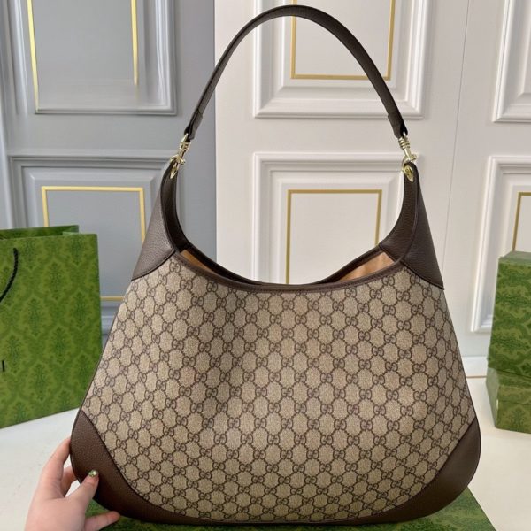 GUCCI B LARGE SHOULDER BAG BEIGE AND DARK GREY 50CM