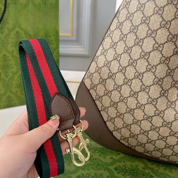GUCCI B LARGE SHOULDER BAG BEIGE AND DARK GREY 50CM