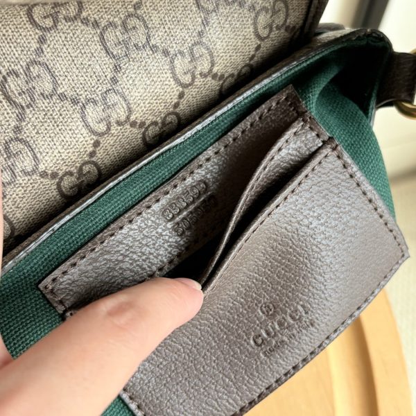 GUCCI OPHIDIA MINI BAG BEIGE AND DARK BROWN 18CM ‎838599 FAEOF 9745